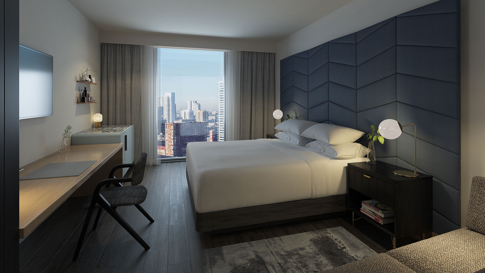 Kimpton Shane king guestroom with city view