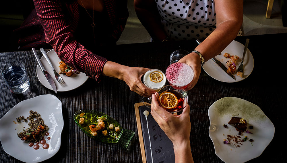 diners sharing a meal