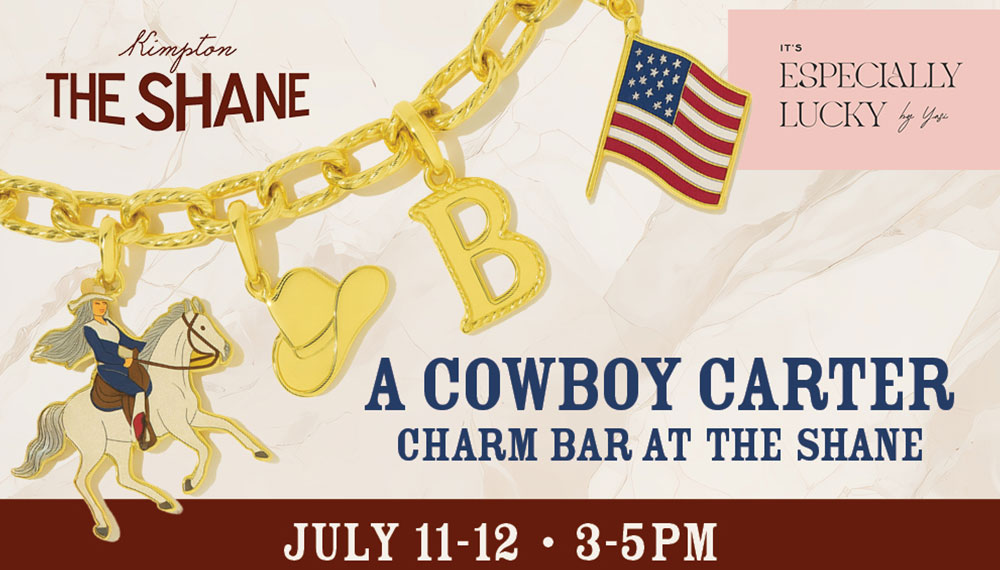 flyer for a cowboy carter charm bar at Kimpton shane
