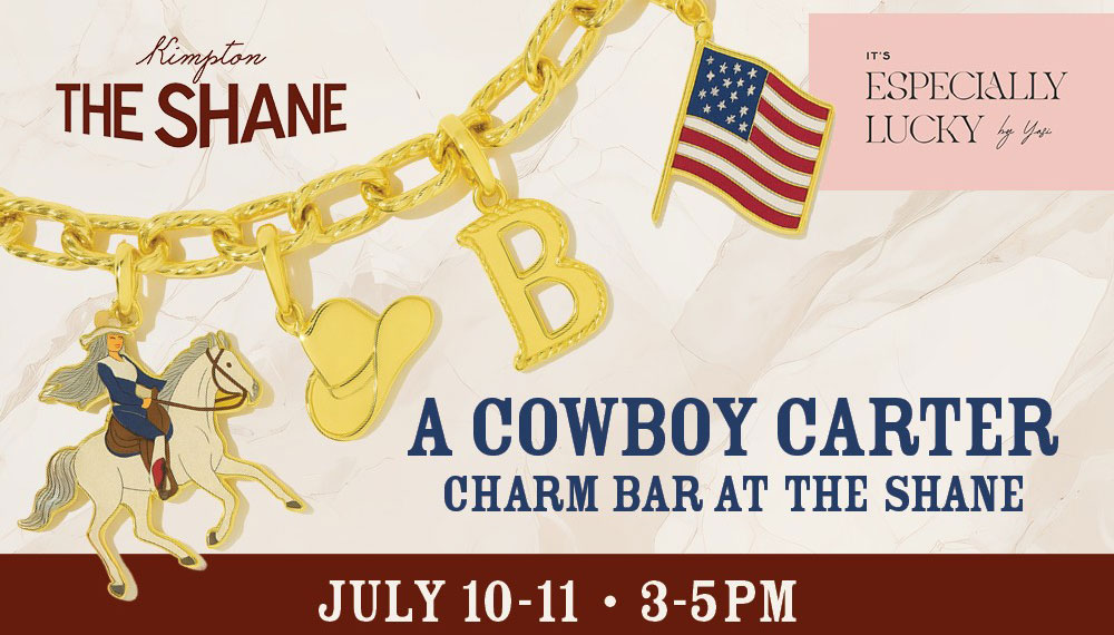 flyer for a cowboy carter charm bar at Kimpton shane