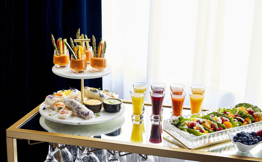 Colorful catering food set up