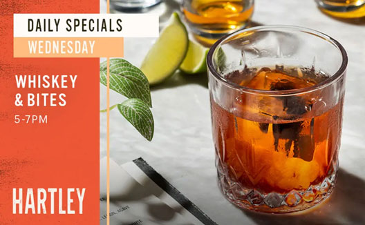 Whiskey & Bites web tile with whiskey cocktail image