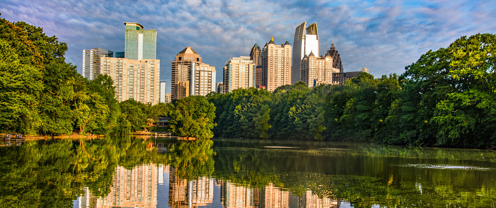 midtown atlanta with a pond